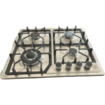 IQRA 60cm Built-in Hob, 4 Gas Burners, Stainless Steel, Pulse Ignition, Cast Iron Pan Supports, IQ-KH4027G