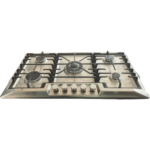 IQRA 90cm Built-in Hob, 5 Gas Burners, Stainless Steel, Pulse Ignition, Cast Iron Pan Supports, IQ-KH5121SS