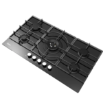 Midea 90 cm 5‑Burner Built‑In Gas Hob – Sleek Black Glass, MG90GQ095AL1B