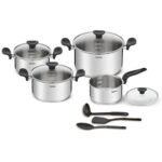 TEFAL Primary 11pc Cookware Set, Rust Free, Stainless Steel E308SB74, For All Heat Sources Including Induction