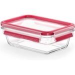 TEFAL 1.3L Rectangular Master Seal Fresh Glass, Food Container, Transparent, N1041010