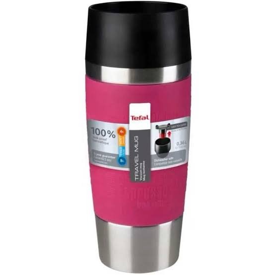 img_5637 Tefal Grande Portable Leakproof Thermal Vacuum Travel Mug 0.36-Litres, 360 Drinking Edge K3087114, Hot & Cold, Pink – Raspberry - Image 1