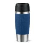 Tefal Travel Mug Classic Blue, Comfort Screw Lid, Quick Press, Soft-Touch Sleeve, Travel-Ready, Reusable, 100% Leak-Proof