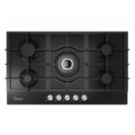 Midea 90 cm 5‑Burner Built‑In Gas Hob – Sleek Black Glass, MG90GQ095AL1B - Image 2