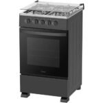 Midea Full Gas Cooker 50x50cm, 4 Gas Burners, Gas Oven & Grill, Auto Ignition, Oven Flame Failure Device, 55L Oven, 50TMG4G082-B