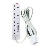 Power King Original PK-1004 4-Way Original Extention, 3,Mtr Cable - White