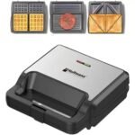 Hoffmans 3 in 1 Waffle Maker Sandwich Machine Barbecue Electric Baking Pan- Multicolor